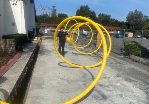 Technician Manny Installing New 3 inch Gas Pipe